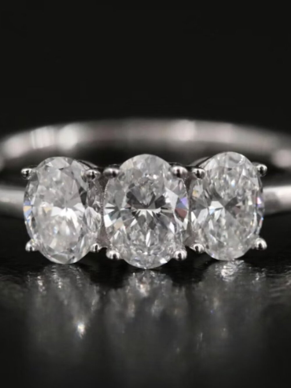 14K 1.00 CTW Lab Grown Diamond Three Stone Ring Size 7